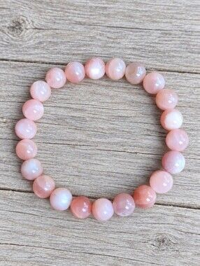 Sunstone Beaded Stretch Bracelet | Handmade | Orange
